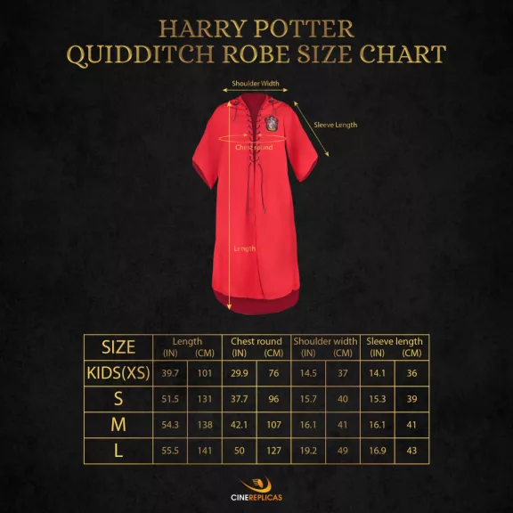 Harry Potter - Griffendél kviddics talár L Harry Potter - Griffendél kviddics talár L