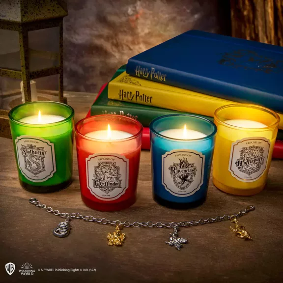 Harry Potter 4 darabos illatgyertya szett házcharmokkal és karkötővel