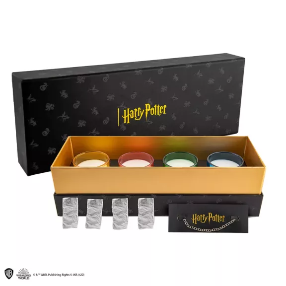 Harry Potter 4 darabos illatgyertya szett házcharmokkal és karkötővel