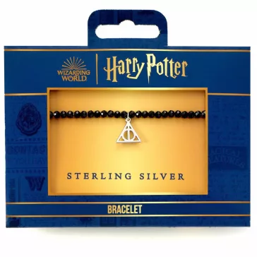   Harry Potter - Halál ereklyéi 925-ös sterling ezüst charm karkötő fekete kristályokkal