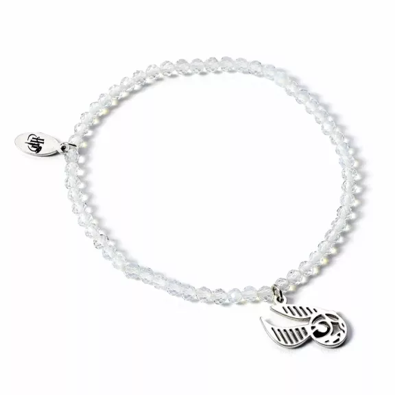 Harry Potter - Aranycikesz 925-ös sterling ezüst charm karkötő fehér kristályokkal Harry Potter - Aranycikesz 925-ös sterling ezüst charm karkötő fehér kristályokkal