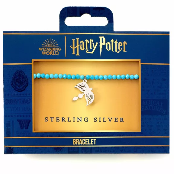 Harry Potter - Hollóháti diadém 925-ös sterling ezüst charm karkötő kék kristályokkal