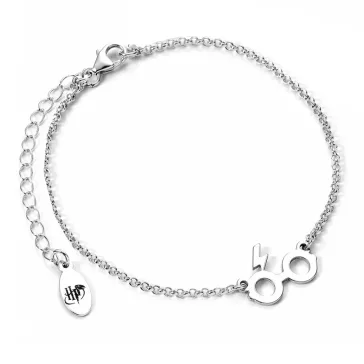   Harry Potter - Szemüveg és villám 925-ös sterling ezüst charm karkötő