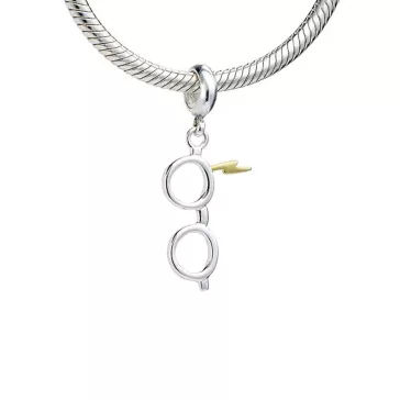   Harry Potter - Szemüveg és villám 925-ös sterling ezüst csúszó charm
