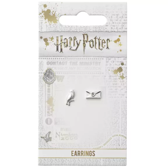Harry Potter - Hedvig és levél ezüst bevonatú bedugós fülbevaló Harry Potter - Hedvig és levél ezüst bevonatú bedugós fülbevaló