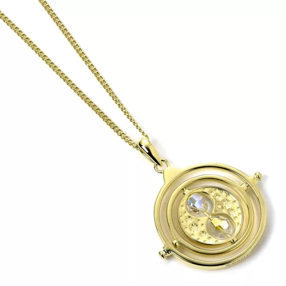 Harry Potter Aranyozott Sterling Ezüst Időnyerő Nyaklánc Kristályokkal Harry Potter Aranyozott Sterling Ezüst Időnyerő Nyaklánc Kristályokkal