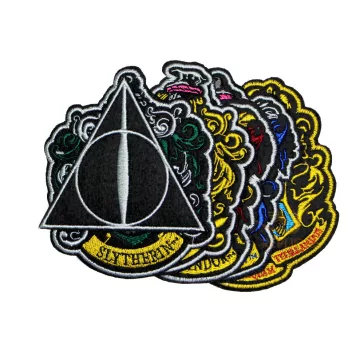   Harry Potter Házcímeres és Halál Ereklyéi Vasalt/Felvarrható 6 darabos Kitűző Szett