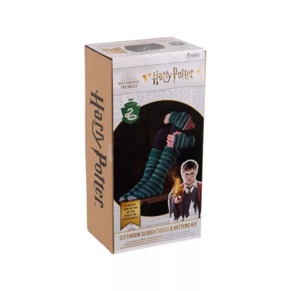 Harry Potter - Mardekár mintás zokni és ujjatlan kesztyű kötőkészlet szett Harry Potter - Mardekár mintás zokni és ujjatlan kesztyű kötőkészlet szett